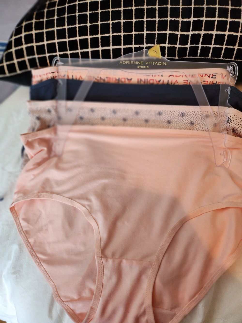 Adrienne Vittadini Peach & Navy Women's Brief Pack
